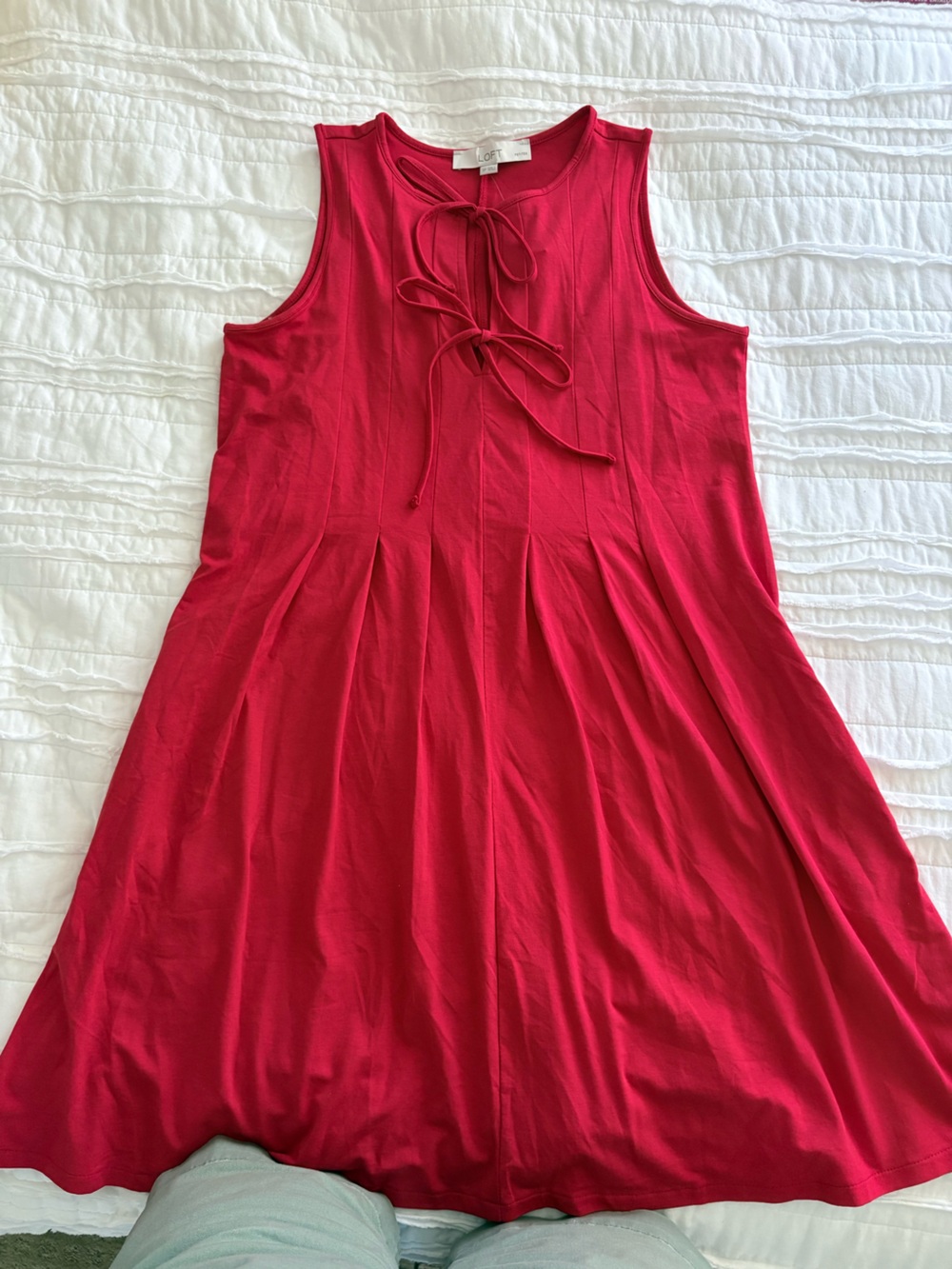 Loft red flare short dress